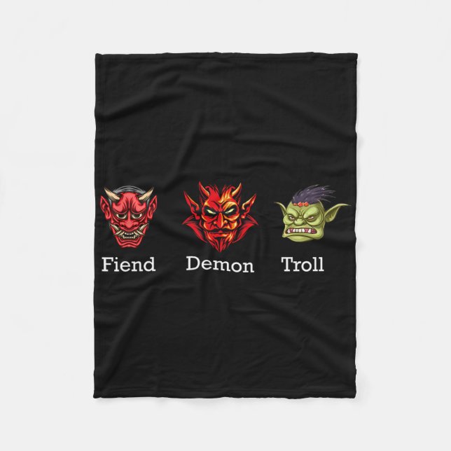 Couverture Polaire Démon diable troll subtil anti Trump  (Devant)