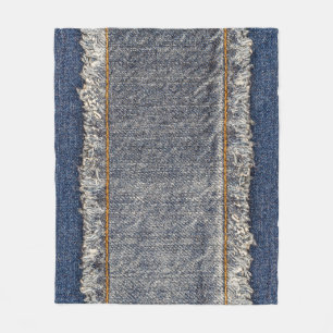 Couverture Polaire Denim Blue Jeans : Décontracté Double Patch