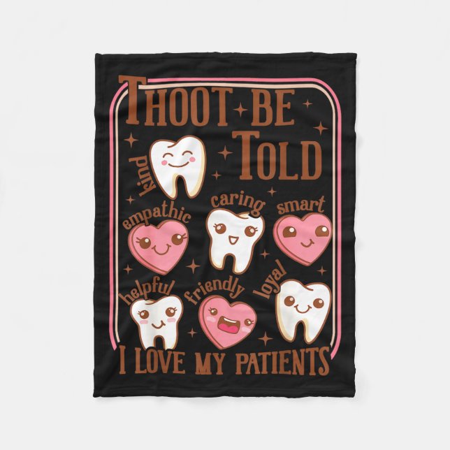 Couverture Polaire Dental Hygienist Valentine's Day Dentist Squad Too (Devant)