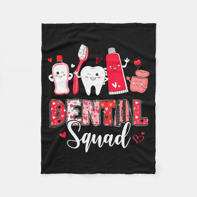 Couverture Polaire Dental Squad Dental Istant Dentist Happy Valentine (Devant)