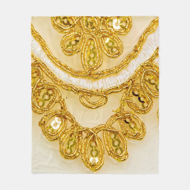 Couverture Polaire Dentelle jaune doré rayé. texture Arrière - plan,  (Devant)