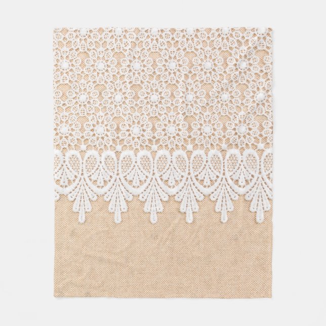 Couverture Polaire Dentelle ornementale blanche sur la conception du  (Devant)