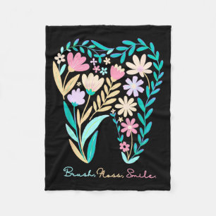 Couverture Polaire Dentiste Étudiant Dentaire Fleur Florale Boho