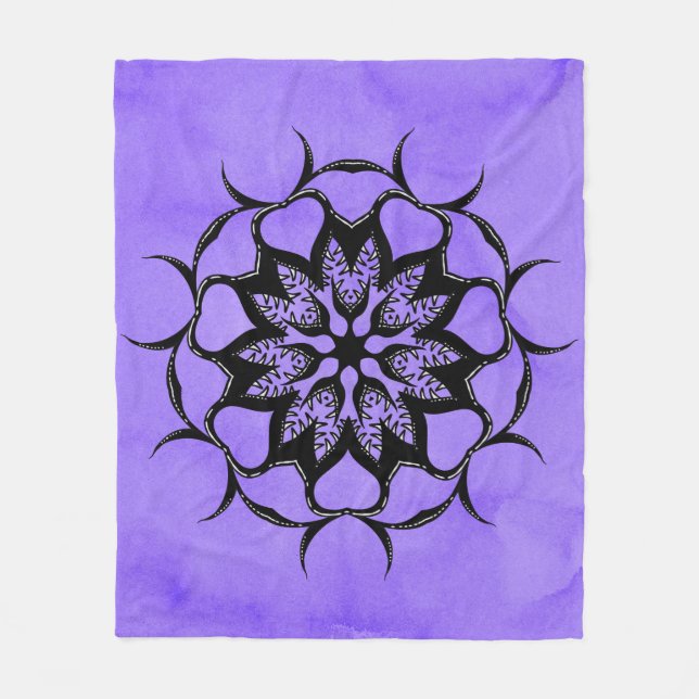 Couverture Polaire Dents Et Monstres De Mandala Gothique Violets (Devant)