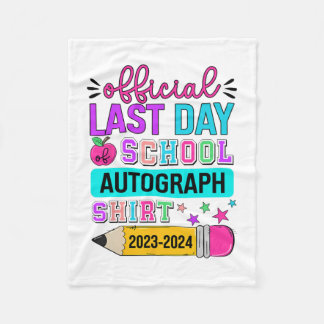 Couverture Polaire Dernier Jour De L'École Autographe Crayon Chemise 