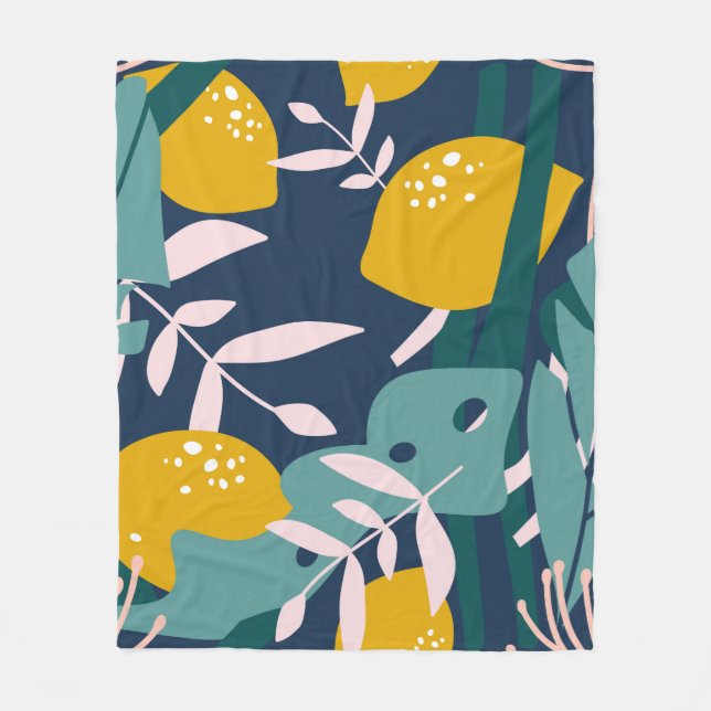 Couverture Polaire Des citrons frais, arrière - plan feuille. Manteau (Devant)