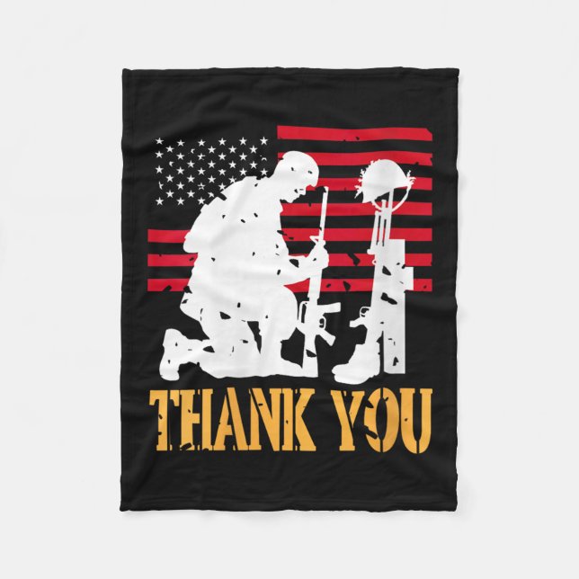 Couverture Polaire Des femmes Soldat patriotique Kneeling Battlefield (Devant)