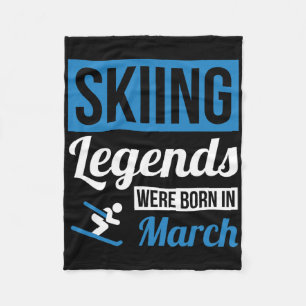 Couverture Polaire Des Légendes De Ski Sont Nées En Mars - Cadeau Ann