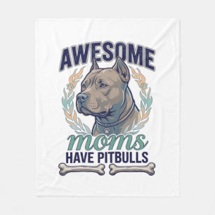 Couverture Polaire Des mamans géniales ont des Pitbulls Couronne d'os