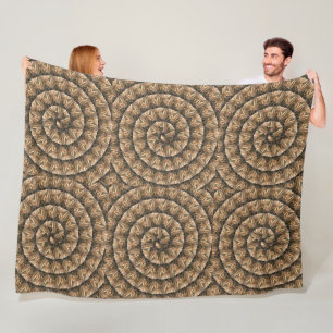 Couverture Polaire Des Oreilles De Blé Dans Un Motif De Blé Spiral,
