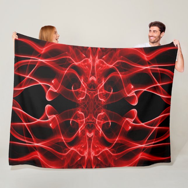 Couverture Polaire Des panaches de fumée rouge sur le noir (En situation)