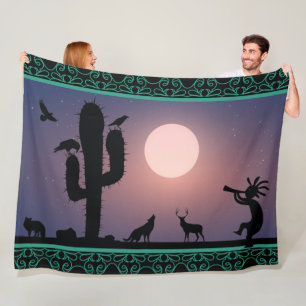 Couverture Polaire Desert Animaux Kokopelli Fleece Blanket