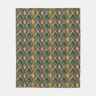 Couverture Polaire Design à motif de peau de serpent diamanté émeraud