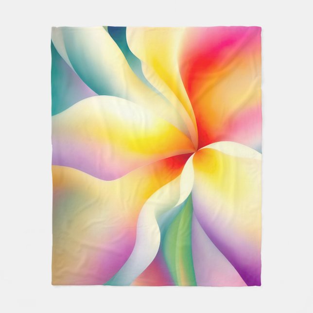 Couverture Polaire Design arc-en-ciel floral (Devant)