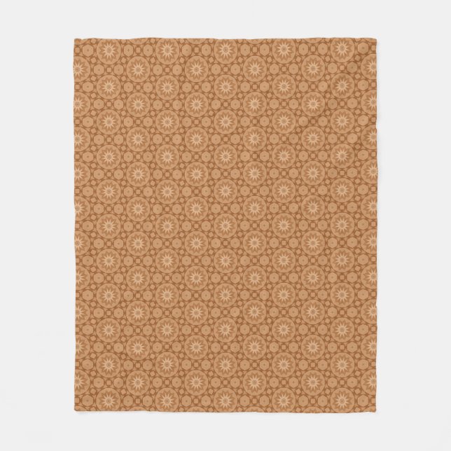 Couverture Polaire Design Brown de fleurs grecques (Devant)