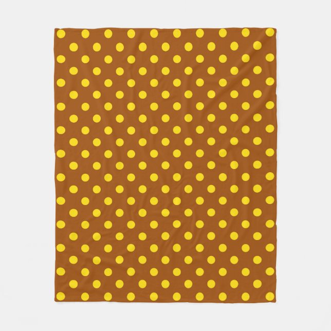 Couverture Polaire Design Brown Pois jaune (Devant)
