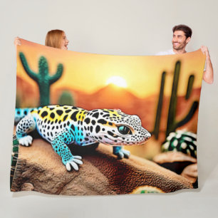 Couverture Polaire Design coloré Gecko Rocks