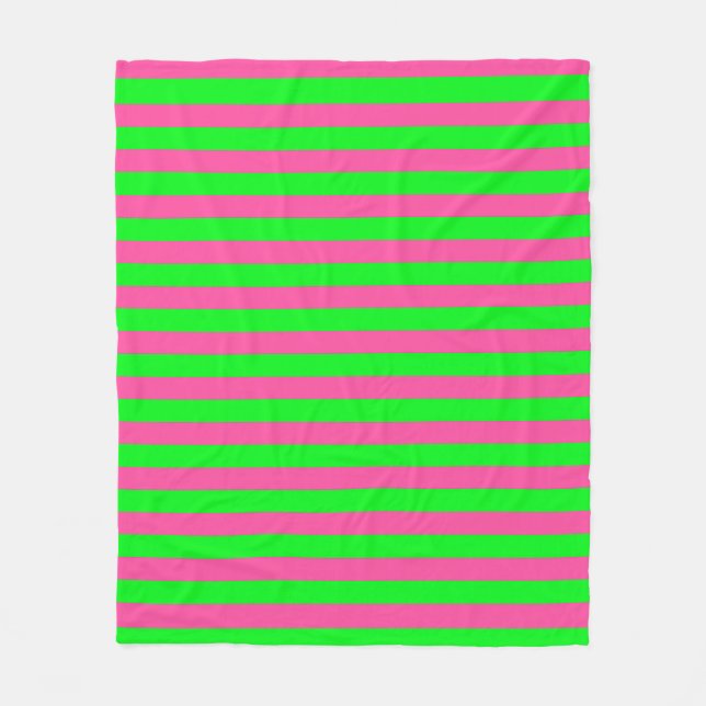 Couverture Polaire Design de bandes rose et verte (Devant)