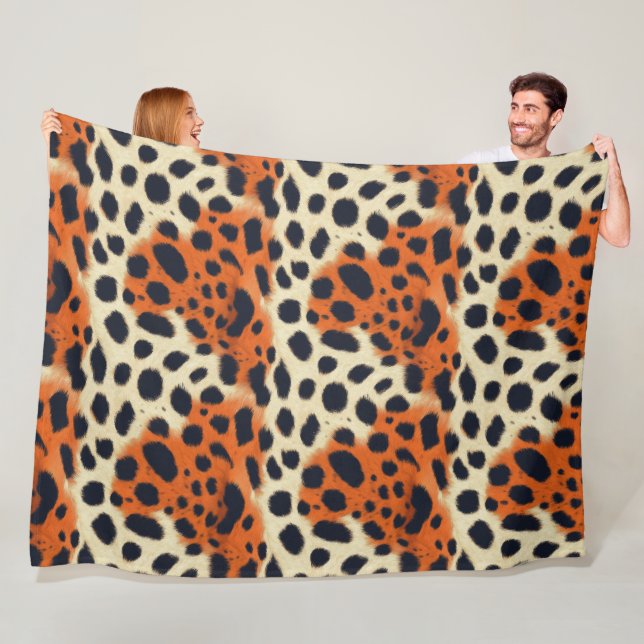 Couverture Polaire Design de mode animalier, guépard sauvage (En situation)