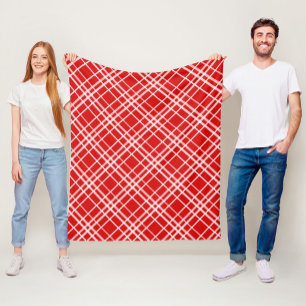 Couverture Polaire Design de Motif en Tartan blanc rouge