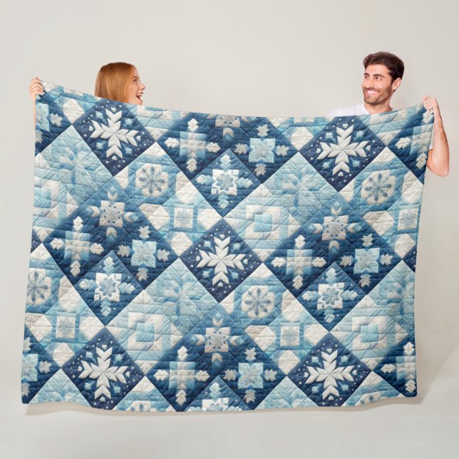 Couverture Polaire Design de Noël doré (En situation)