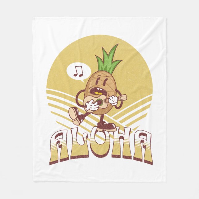 Couverture Polaire Design de texte de style rétro "Aloha" (Devant)