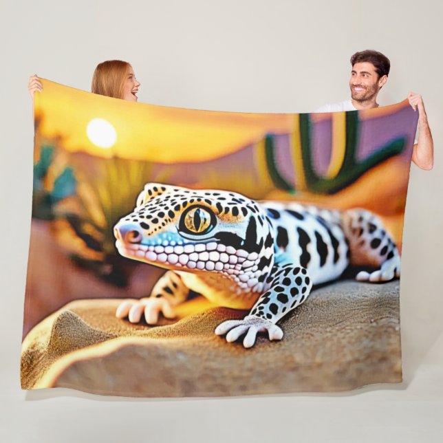 Couverture Polaire Design du désert de Leopard Gecko (En situation)
