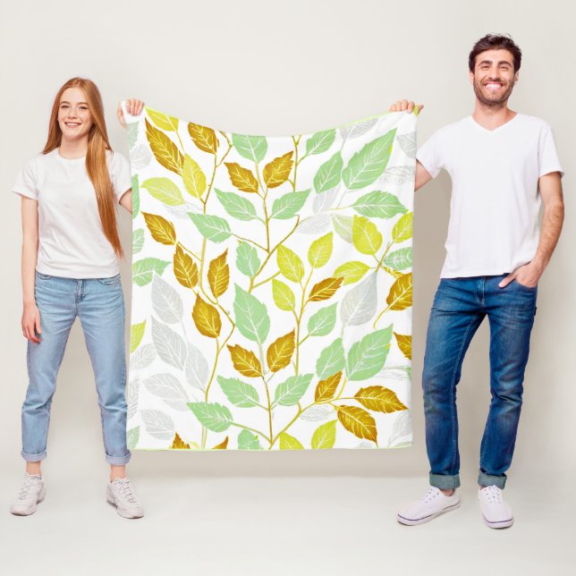 Couverture Polaire Design élégant de feuilles inspirées par la nature (En situation)