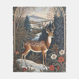 Couverture Polaire Design élégant de la nature des cerfs d'hiver