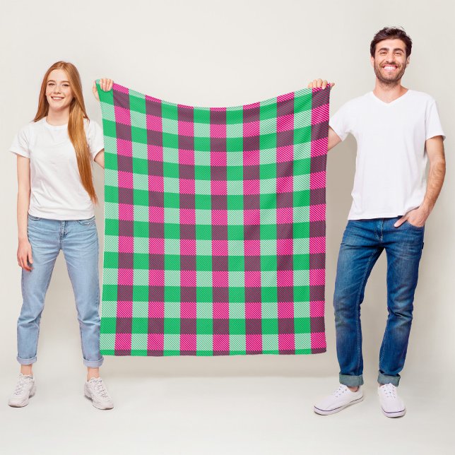 Couverture Polaire Design En vichy chèque rose (Créateur téléchargé)