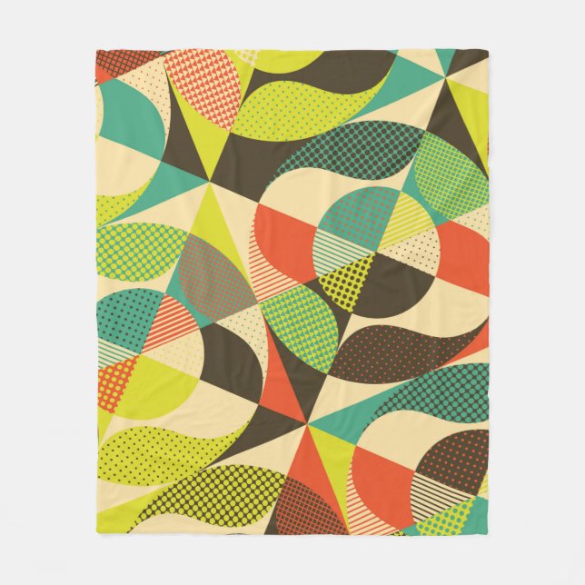 Couverture Polaire Design géométrique coloré Abstrait. (Devant)
