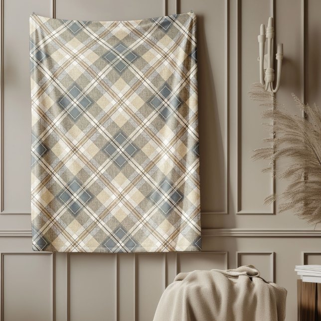 Couverture Polaire Design géométrique minimaliste Brown ivoire (Minimalist Ivory Brown Chic Geometric Design Fleece Blanket)