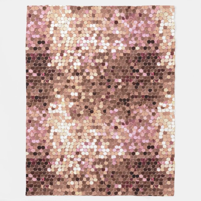 Couverture Polaire Design Glam Rose Gold Blush Pink Confetti (Devant)