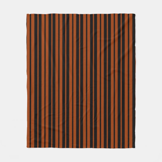 Couverture Polaire Design Motif Brown en bandes verticales noires (Devant)