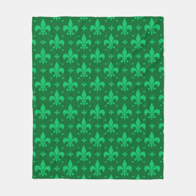 Couverture Polaire Design Motif Fleur de lis vert (Devant)