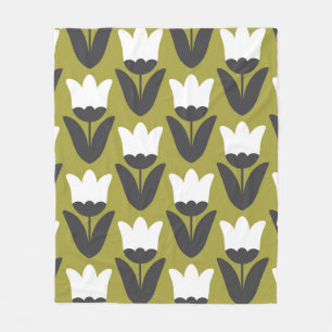 Couverture Polaire Design motif floral transparent. Style scandinave