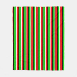 Couverture Polaire Design Motif Red Green Stripes