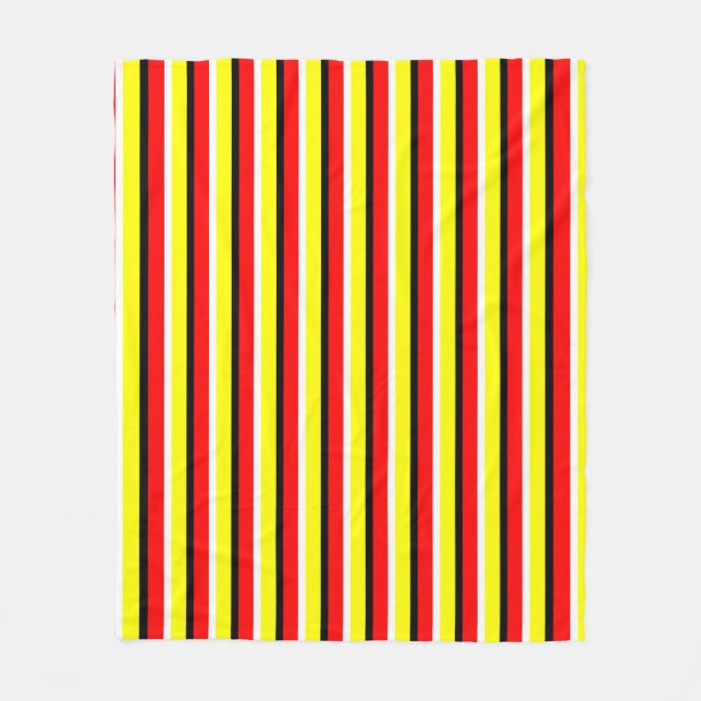 Couverture Polaire Design Motif Red Yellow Stripes (Devant)