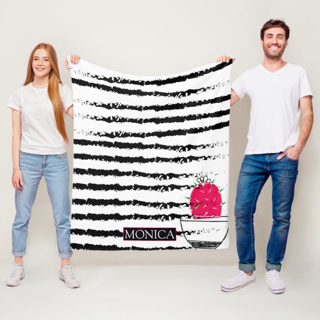 Couverture Polaire Design motif rose Cactus (En situation)