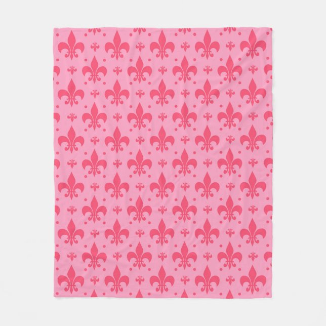 Couverture Polaire Design Motif rose Fleur de lis (Devant)