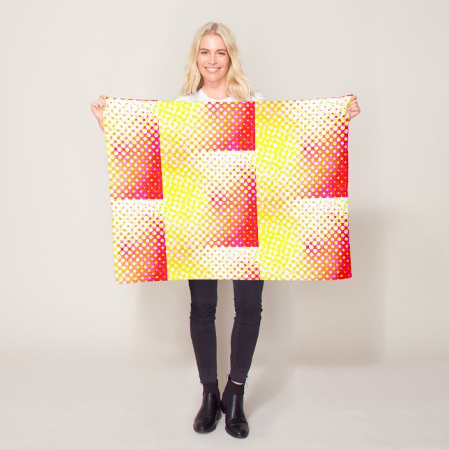 Couverture Polaire Design Motif rose jaune (En situation)