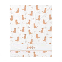 Design plat moderne Golden Retriever & coeurs Patt