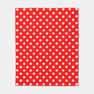 Couverture Polaire Design Pois blanc rouge