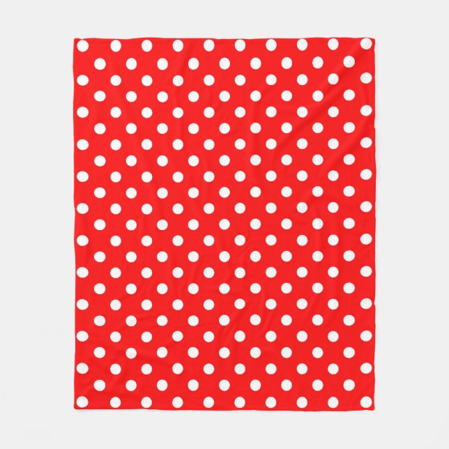 Couverture Polaire Design Pois blanc rouge (Devant)