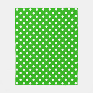 Couverture Polaire Design Pois blanc vert