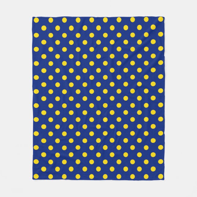 Couverture Polaire Design Pois bleu jaune (Devant)