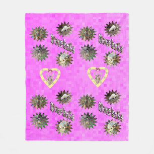 Couverture Polaire Design rose Meerkat Stars,