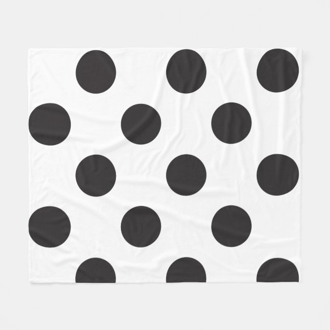 Couverture Polaire Design tendance Polka noir et blanc (Devant (Horizontal))
