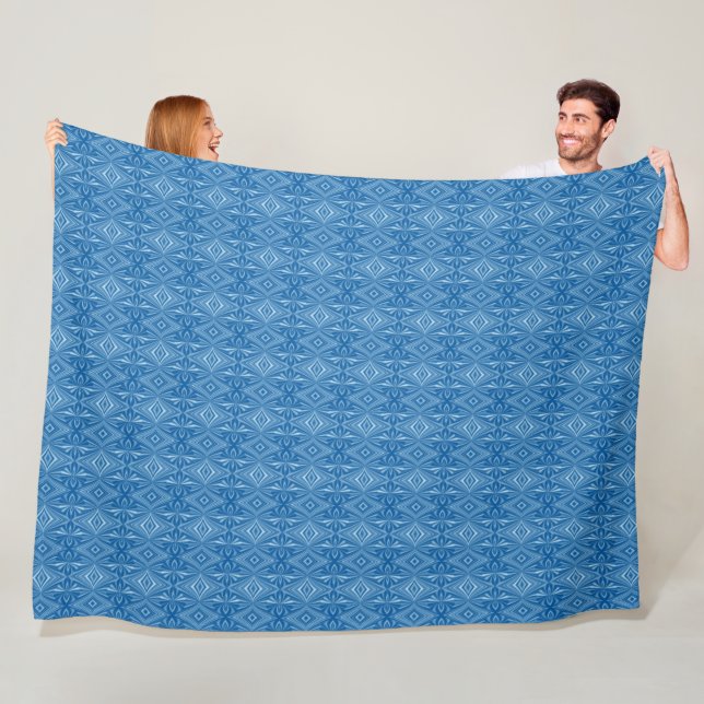 Couverture Polaire Design tendance Unique Motif bleu (En situation)