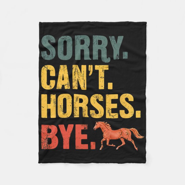 Couverture Polaire Désolé Chevaux Cant Bye Equestrian Équitation (Devant)